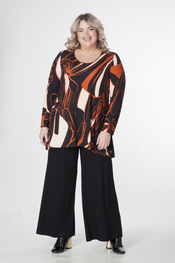 Exelle - tuniek saskatol 'black-apricot-orange'