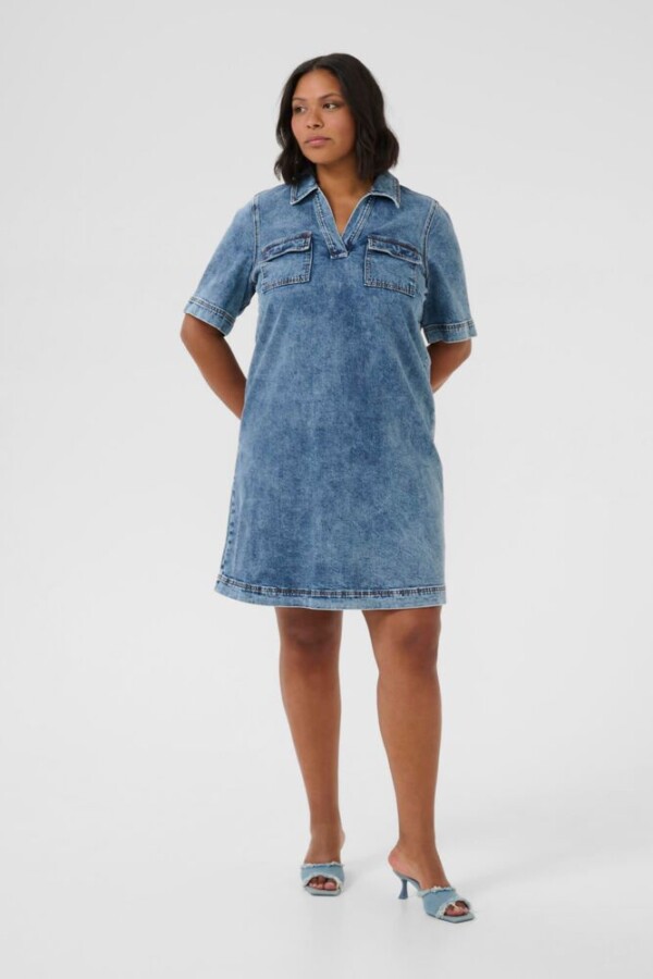 Kaffe Curve - elona Denim dress - Afbeelding 6