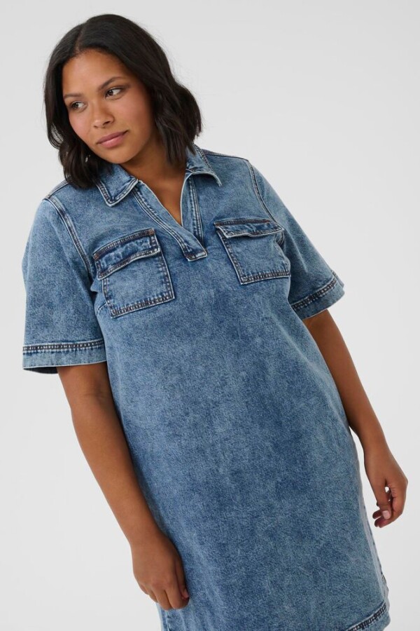 Kaffe Curve - elona Denim dress - Afbeelding 4