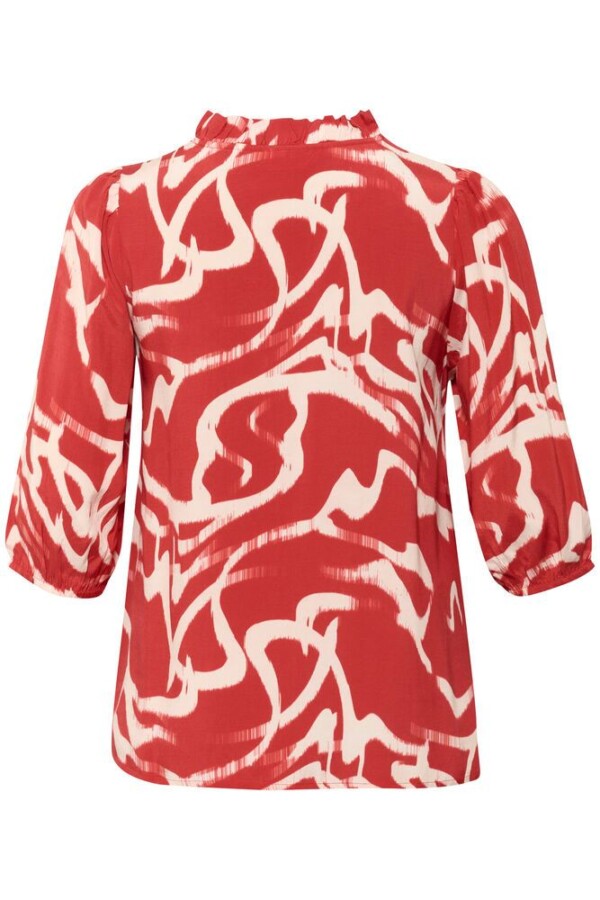 Kaffe Curve - maren frill blouse - red - Afbeelding 6