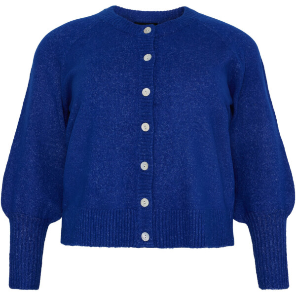 NO1 by Ox - cardigan w buttons and balloon sleeves - kobalt blauw